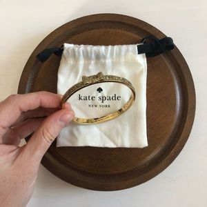 Kate Spade Bow Bangle in Gold Sparkle